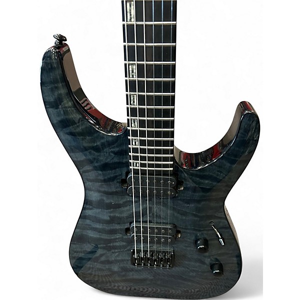 Used ESP LTD H1001FM Deluxe Trans Black Solid Body Electric Guitar