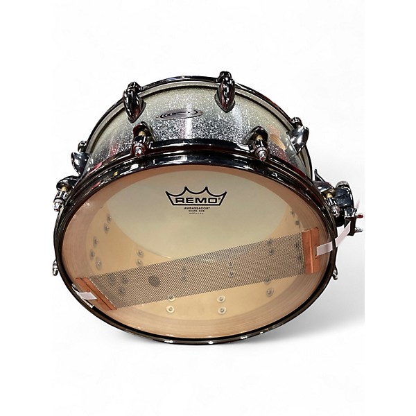 Used Orange County Drum & Percussion 14X7 25 ply Maple Metallic Silver Drum