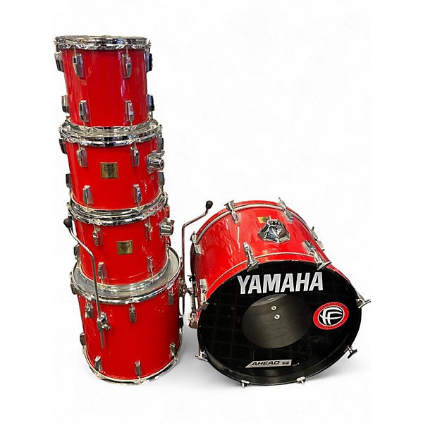 Used Yamaha 5 Piece Power V Red Drum Kit