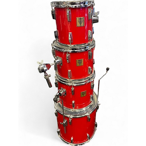 Used Yamaha 5 Piece Power V Red Drum Kit