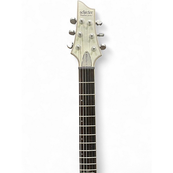 Used Schecter Guitar Research C1 Platinum WHITE FLAME Solid Body Electric Guitar