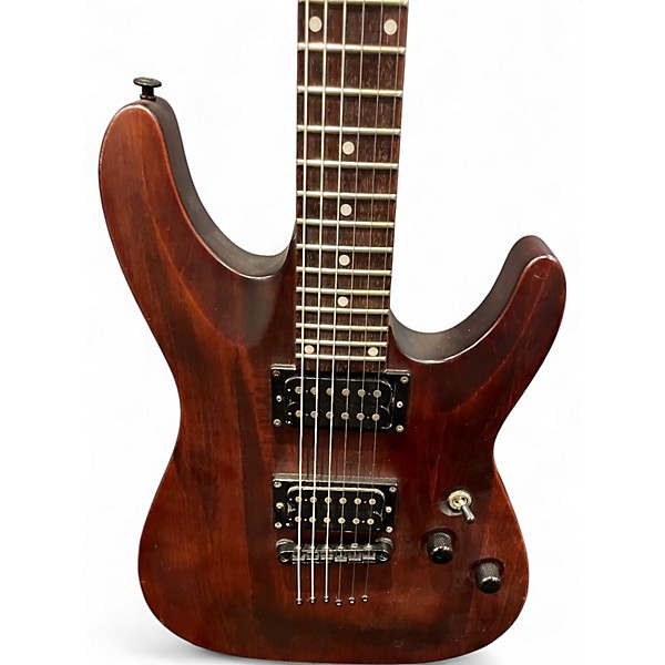 Used Schecter Guitar Research Omen 6 Satin Black Solid Body Electric Guitar