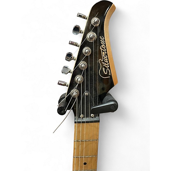 Used Silvertone STRATOCASTER STYLE  Black Solid Body Electric Guitar