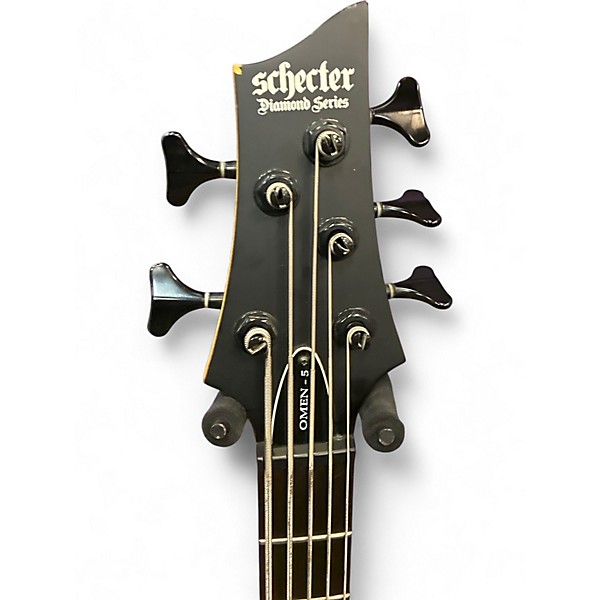 Used Schecter Guitar Research Omen 5 String RED STAIN Electric Bass Guitar