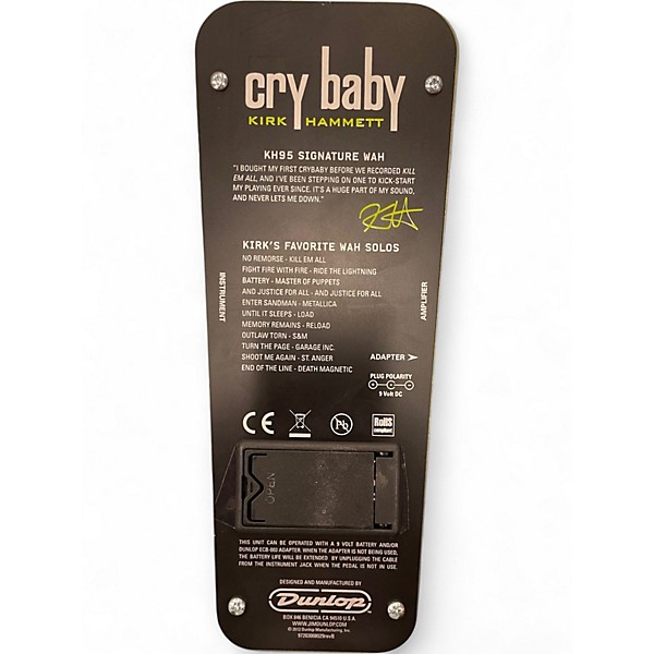Used Dunlop KH95 Kirk Hammett Signature Cry Baby Wah Effect Pedal