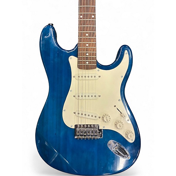 Used G Burton Double Cut Blue Solid Body Electric Guitar