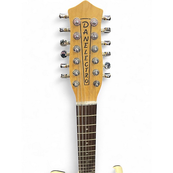 Used Danelectro 12SDC 12-String Black and White Solid Body Electric Guitar