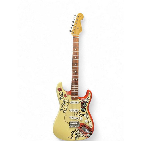 Used Fender Jimi Hendrix Monterey Stratocaster Olympic White Solid Body Electric Guitar