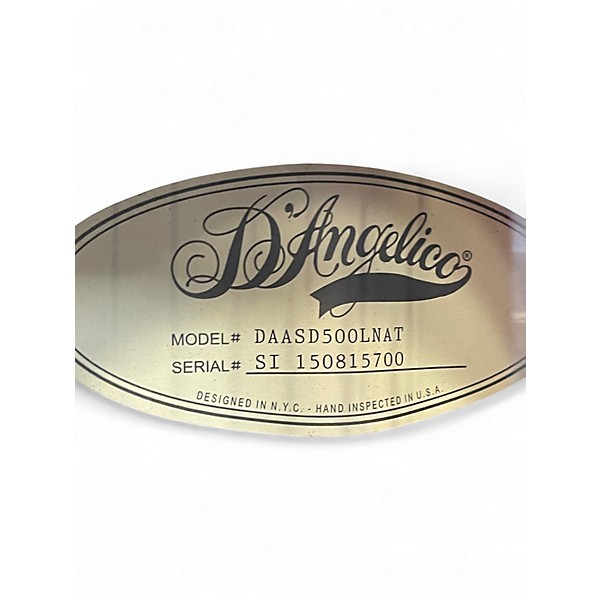 Used D'Angelico DAA500 Natural Acoustic Electric Guitar