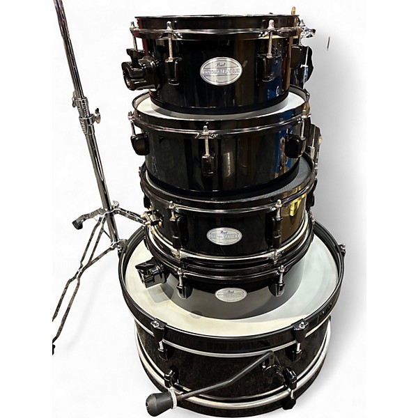Used Pearl 5 Piece Rhythm Black and Silver Drum Kit