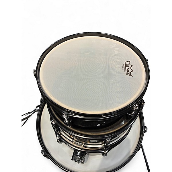 Used Pearl 5 Piece Rhythm Black and Silver Drum Kit