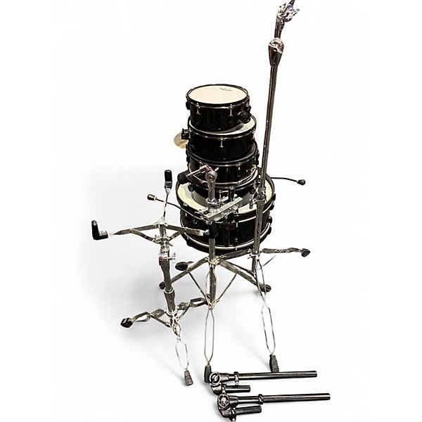 Used Pearl 5 Piece Rhythm Black and Silver Drum Kit