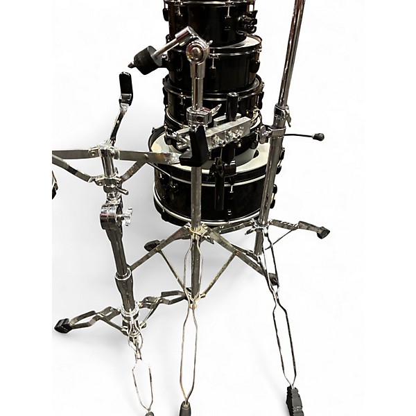 Used Pearl 5 Piece Rhythm Black and Silver Drum Kit