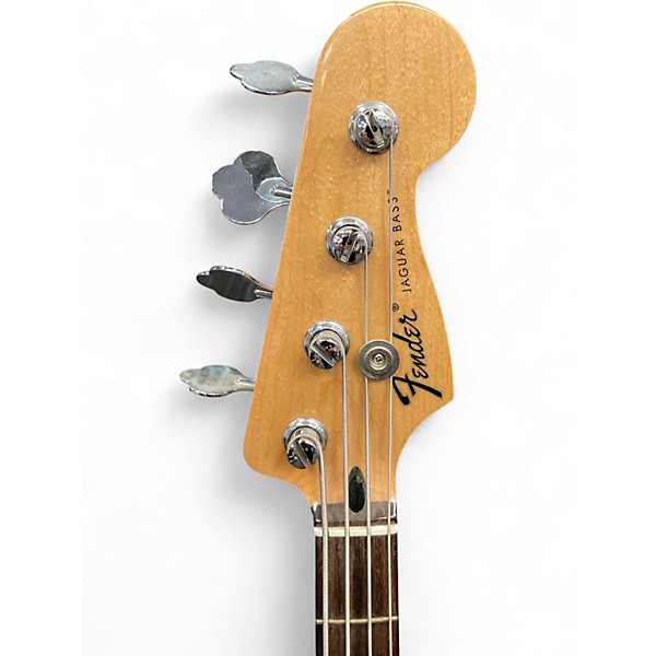Used Fender Jaguar Bass Silver Electric Bass Guitar