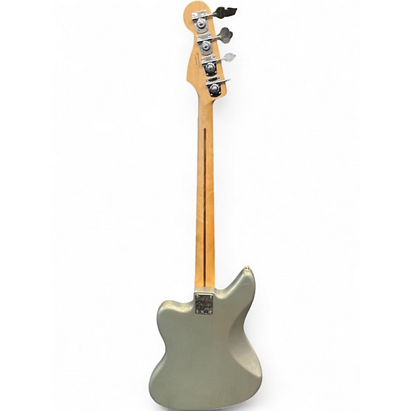Used Fender Jaguar Bass Silver Electric Bass Guitar