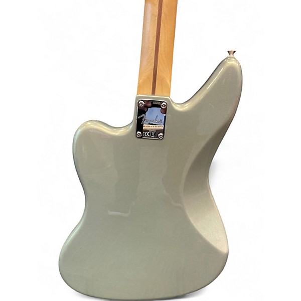 Used Fender Jaguar Bass Silver Electric Bass Guitar