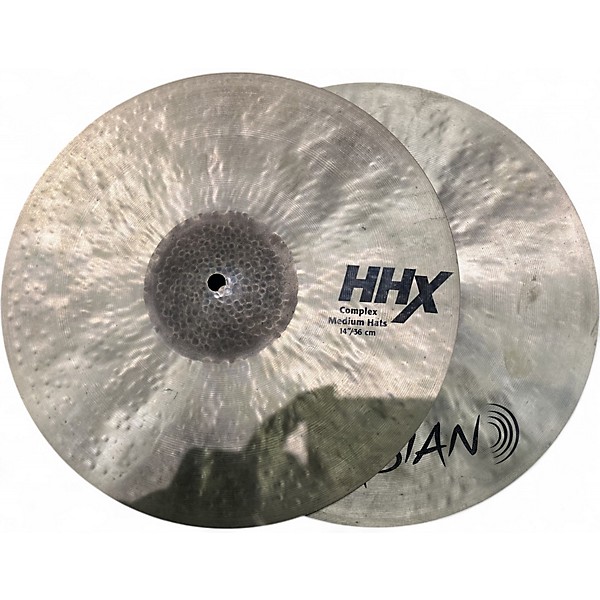 Used SABIAN 14in HHX COMPLEX MEDIUM HI HATS Cymbal