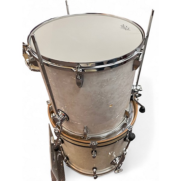 Used Gretsch Drums 6 Piece Catalina Maple WHITE SATIN FLAME Drum Kit