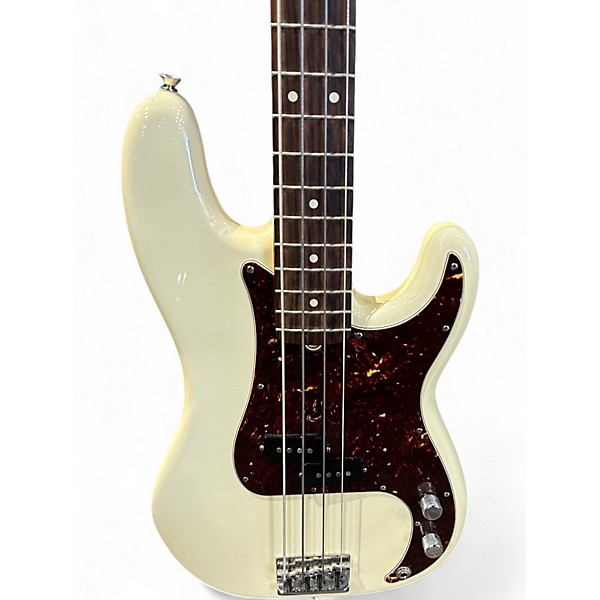 Used Fender American Standard Precision Bass Olympic White Electric Bass Guitar