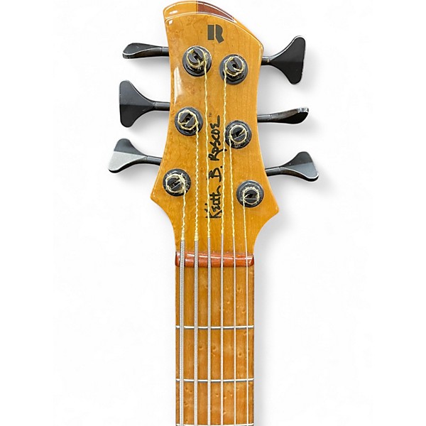 Used Roscoe 6 string keith b roscoe Natural Electric Bass Guitar