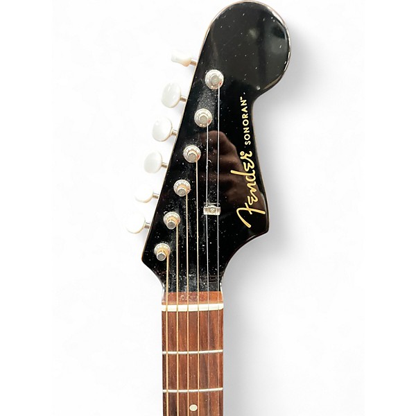 Used Fender Sonoran SCE Black Acoustic Electric Guitar