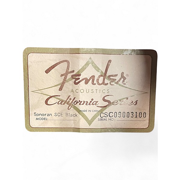 Used Fender Sonoran SCE Black Acoustic Electric Guitar