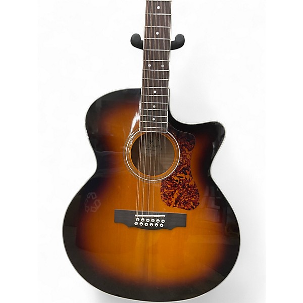 Used Guild F2512CE DELUXE 2 Color Sunburst 12 String Acoustic Electric Guitar