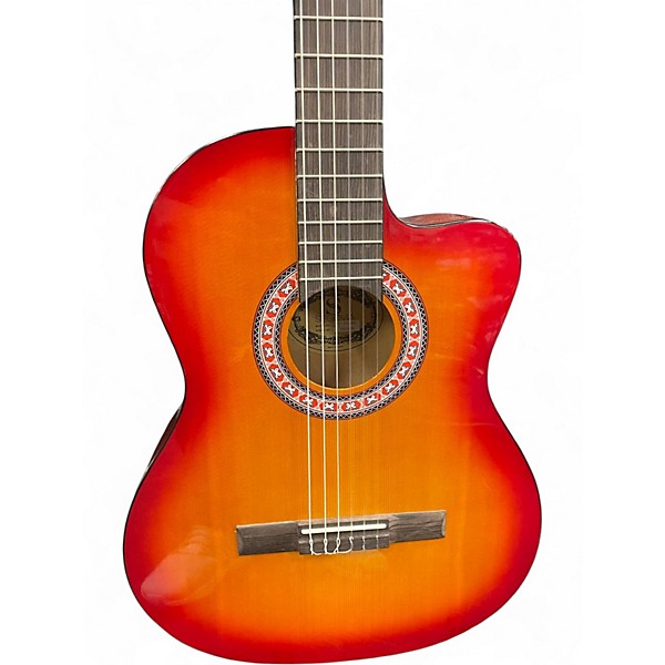 Used Segovia GC-2CE ABS Cherry Sunburst Classical Acoustic Electric Guitar