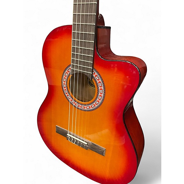 Used Segovia GC-2CE ABS Cherry Sunburst Classical Acoustic Electric Guitar