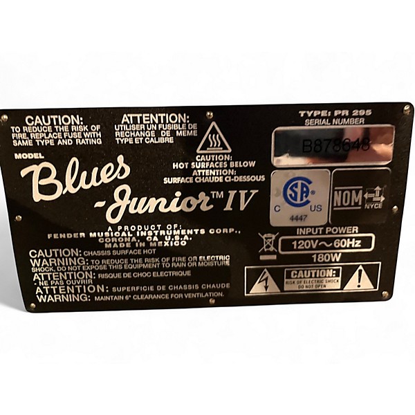 Used Fender BLUES JR IV Tube Guitar Combo Amp