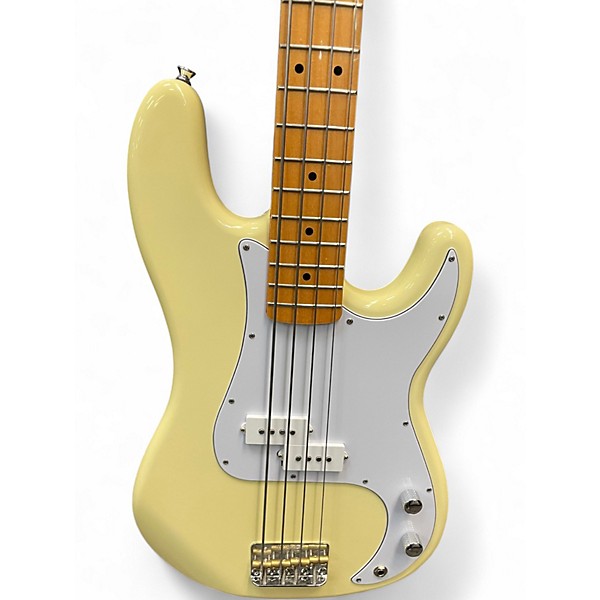 Used Vintage V4 Reissued Vintage Yellow Electric Bass Guitar