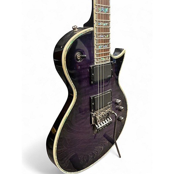 Used ESP LTD EC1000 FR Deluxe Purple Flame Solid Body Electric Guitar