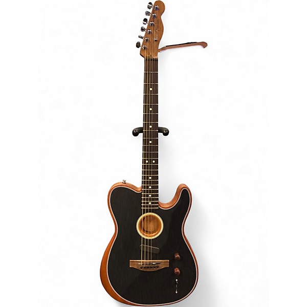 Used Fender Acoustasonic Player Telecaster Black Acoustic Electric Guitar
