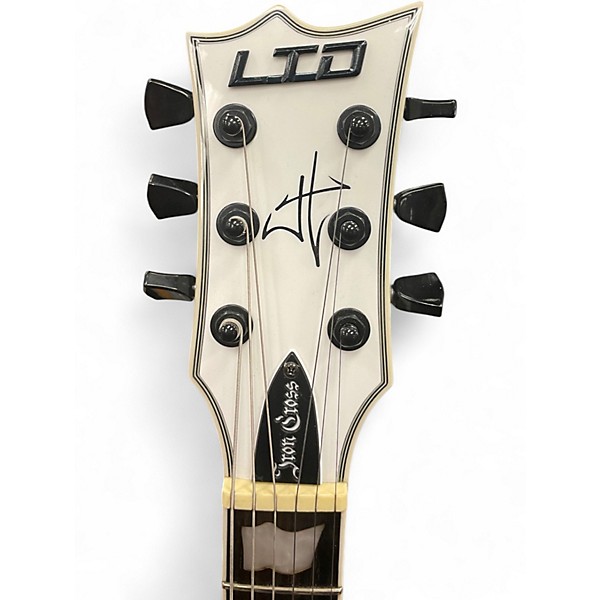 Used ESP LTD James Hetfield Signature Iron Cross Alpine White Solid Body Electric Guitar