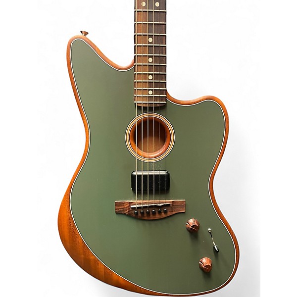 Used Fender ACOUSTASONIC JAZZMASTER TUNGSTON Acoustic Electric Guitar