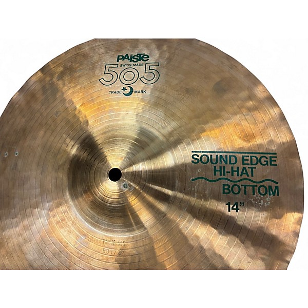 Used Paiste 14in 505 "Green Label" Sound Edge Hi-Hat Cymbal