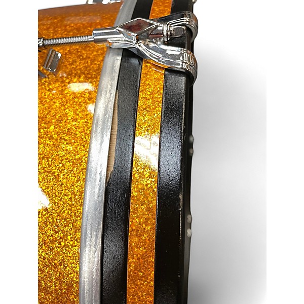 Used Craviotto 3 Piece Diamond Series Orange Sparkle Drum Kit