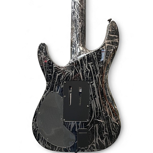 Used Schecter Guitar Research C1 FR-S Silver Mountain Black and White Solid Body Electric Guitar