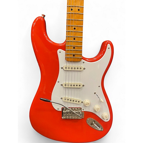 Used Squier Classic Vibe 1950S Stratocaster Fiesta Red Solid Body Electric Guitar