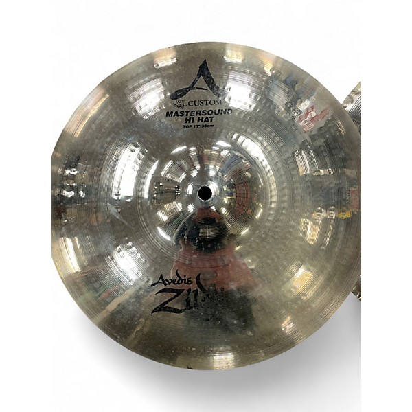 Used Zildjian 13in A Custom Hi Hat Pair Cymbal
