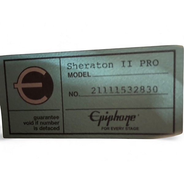 Used Epiphone Sheraton II Pro Ebony Hollow Body Electric Guitar