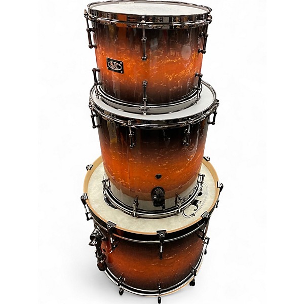Used SJC Drums 3 Piece Tour Custom 2 Tone Sunburst Drum Kit