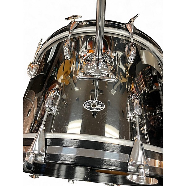 Used Slingerland 4 Piece Modern Solo Outfit Black Chrome Drum Kit