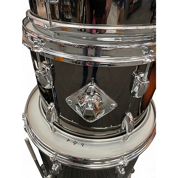 Used Slingerland 4 Piece Modern Solo Outfit Black Chrome Drum Kit