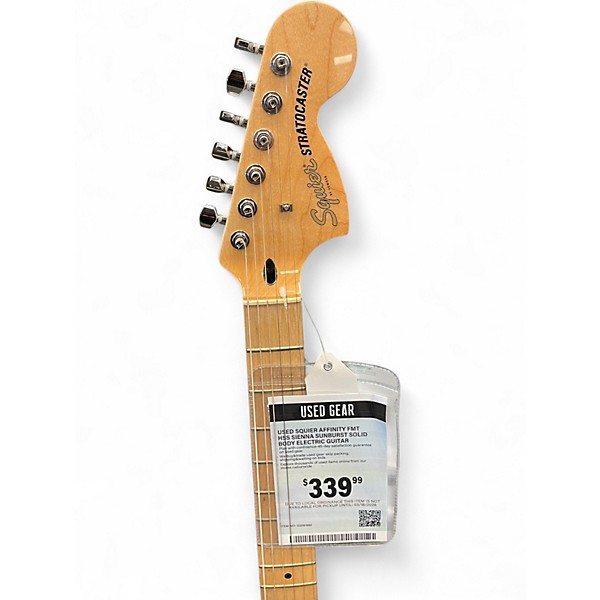 Used Squier AFFINITY FMT HSS SIENNA SUNBURST Solid Body Electric Guitar
