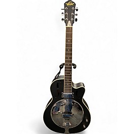 Used Washburn OR6CE-B Biscuit Resonator Satin Black Acoustic Electric Guitar