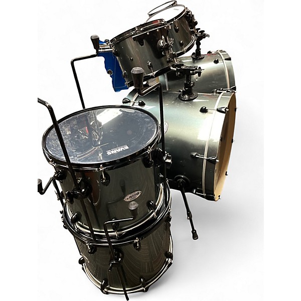 Used PDP by DW 7 Piece Double Drive series shell pack. Gun Metal Green Drum Kit