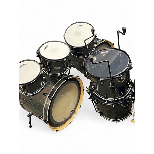 Used PDP by DW 7 Piece Double Drive series shell pack. Gun Metal Green Drum Kit