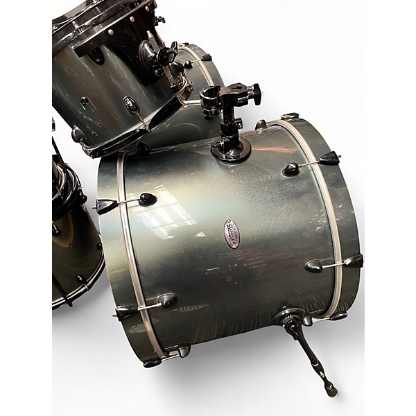Used PDP by DW 7 Piece Double Drive series shell pack. Gun Metal Green Drum Kit