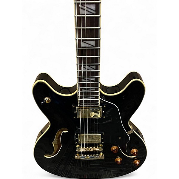 Used Washburn HB35 Black Hollow Body Electric Guitar